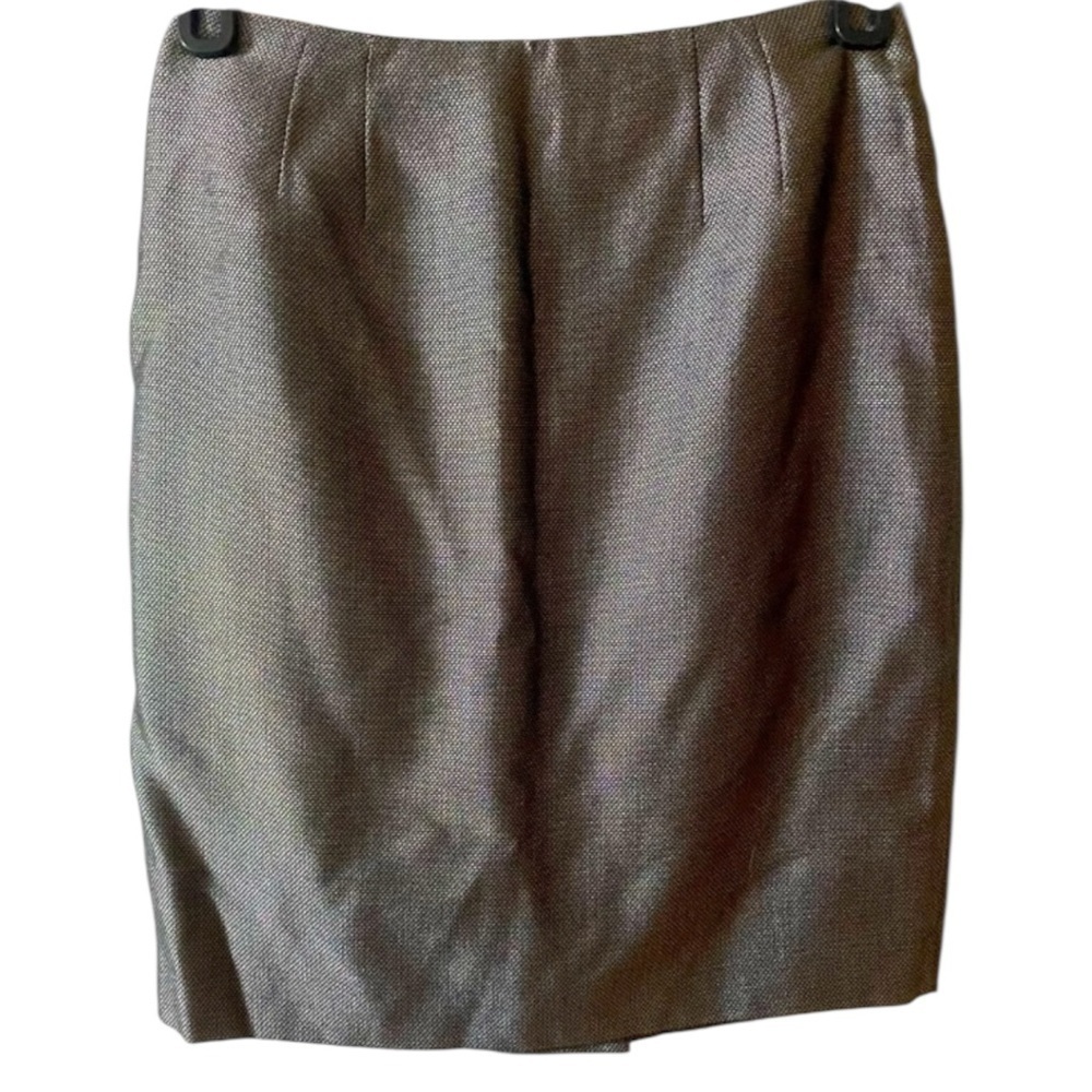 Linda Allard Ellen Tracy Skirt, Minimalist, Wool blend, Metallic, Sz 8​, Career